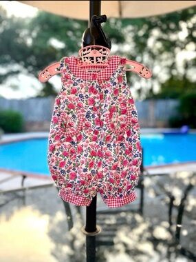 Vintage 90’s Pink Floral Baby One-Piece Bodysuit, 6m